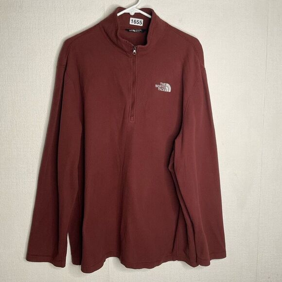 The North Face Pullover Men XXL Caramel Brown 1/4 Zip‎ Fleece Hiking Outdoors - Picture 1 of 10